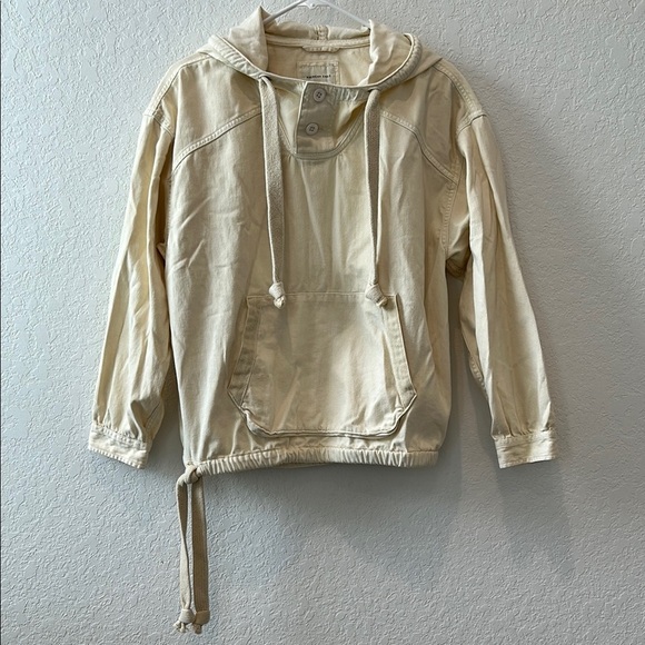 American Eagle Outfitters Cream Hooded Jacket - Picture 1 of 8